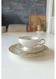 Resim 12401 Vintage Çay Fincanı Seti 3 Parça Mavi 