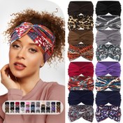 Resim 4 adet/takım Geniş Kenar Baskılı Düz Renk Takım Çapraz Moda Kadınlar 