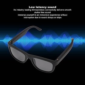 Resim Akıllı Gözlükler, Açık Kulak Akıllı Gözlükler Müzik Ve Aramaları Dinleyin, Çok İşlevli BT5.0 Dahili Mikrofon Hoparlör Eller Serbest Görüşme Akıllı Cihazlar Için Kablosuz 