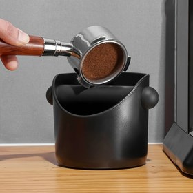 Resim TEONA Plastik Kahve Tuzak Konteyneri Ahşap Saplı - Espresso, Drip Kahve ve Daha Fazlası İçin İdeal, Kahve Hazırlama Temel Ekipmanları|Şık Kahve Konteyneri|Dayanıklı Plastik 