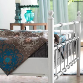 Resim Unimet Lalas Çift Kişilik Ferforje Metal Karyola-Beyaz 