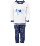 Resim Leoking Unisex Bebek 2 li Pijama Takımı Üst Tşört Alt Eşofman Takım Pijama 8352 Gri Koyumavi PUE-8352-9Gri/Lacivert 