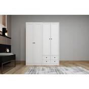 Resim Nettrends Askılıklı Çekmeceli Giysi Dolabı Gardrop Beyaz 130 Cm G-yd-1054 G-YD-1054krc 