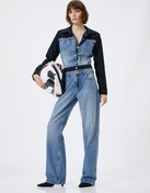 Resim Straight Jean Kot Pantolon Yüksek Bel Düz Paça - Eve Jeans 
