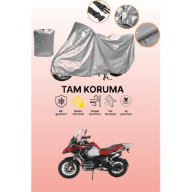 Resim Dokaca Gri Bmw R 1200 Gs Adventure Uyumlu Motosiklet Brandası, Koruyucu Örtü, Motor Branda 