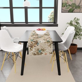 Resim Warm Flowers İnce Keten Runner 140x45cm 