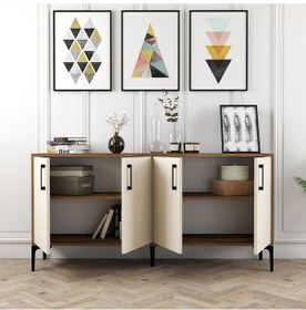 Resim Kiev 160cm Konsol - Ceviz / Krem 