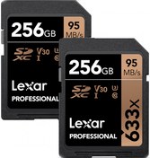 Resim Lexar 256GB Professional 95MB/sn UHS-I SDXC Hafıza Kartı (2'li Paket) 