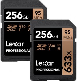 Resim Lexar 256GB Professional 95MB/sn UHS-I SDXC Hafıza Kartı (2'li Paket) 