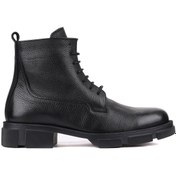 Resim Shoetyle - Siyah Deri Bağcıklı Erkek Bot 250-205 