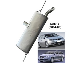 Resim Egzozcum Volkswagen Golf 5 Tek Çıkışlı Arka Susturucu Arka Eksoz (2004-09) 