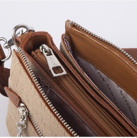 Resim Nas Bag Kadın Çok Gözlü Ayarlanabilir Uzun Spor Askı Çapraz Çanta Kum Taba Gofraj Kum 