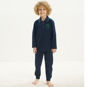 Resim Sevim Erkek Çocuk Uzun Kol Polo Yaka Lacivert Pijama Takım C5t2n7o8 001 