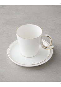 Resim English Home Ivory Porselen 12 Parça 6 Kişilik Kahve Fincan Takımı 85 Ml Beyaz-gold Beyaz-gold 