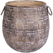 Resim Euroflora HDYEN02566 Metal Saksı Kulplu 34x36cm 