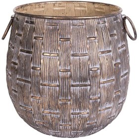 Resim Euroflora HDYEN02566 Metal Saksı Kulplu 34x36cm 