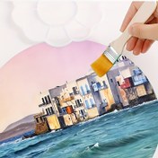 Resim 1/ 6 adet Naylon Boya Fırçası, Kısa Ahşap Çubuk Sanat Boya Guaş Boyama Fırçaları, Akrilik Duvar Boyama Fırçası, Sanat Malzemeleri 
