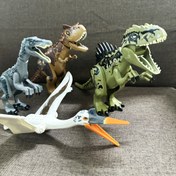 Resim 1 adet Yapı Taşı Oyuncak Pterosaur, Carnotaurus, Spinosaurus ve Tyrannosaurus Rex Dinozor Yapı Taşı, Eğitici Oyuncak Hediye, Doğum Günü Oyuncak Hediyesi 