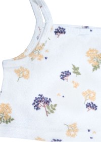 Resim Ozmoz Organik Desenli Havlu Kumaş Askılı Crop Kız Çocuk Bluz 