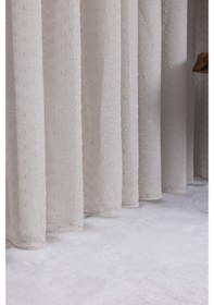 Resim Evrim Bej 1/2 Orta Pileli Ütü İstemez Kırışmaz Yeni Sezon Salon Oda Tül Perdesi Bej 