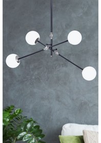 Resim Luzarana Nesta Gri-Siyah Metal Gövde Mafsallı Beyaz Camlı Tasarım Lüx ... Çok Renkli 