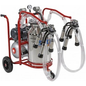 Resim Sezer Pls 2/1 Çift Sağım Kuru Pompa Paslanmaz Çelik Tek Güğüm 40 L Süt Sağım Makinesi 