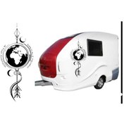 Resim Pusula Dünya Sticker Kamp Karavan Araba Araç Doğan 