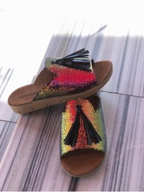Resim Gezer Kafkaslar Püsküllü Yeni Model Yumuşak Esnek Günlük Kadın Terlik 
