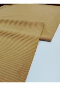 Resim Çizgili Kadife Kumaş Gold 