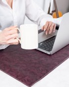 Resim dk leather Mor Siyah Çift Renkli Masa Çalışma Matı Sümen–geniş Mousepad- Yeni Iş Ofis Hediyesi Dekorasyonu 