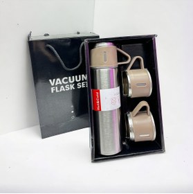 Resim OMZ SEYEHAT ÇELİK TERMOS 3 BARDAKLI VAKUMLU VE YALITIMLI 450-550 ml Çelik Gri 