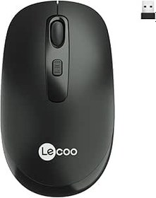Resim Lecoo WS205 2.4 GHz Kablosuz Sağ ve Sol Elle Kullanıma Uygun 10 m Kullanım Mesafesi Yüksek Hızlı Kaydırma 1600DPI 4 Tuşlu Optik Mouse Siyah 