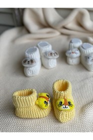 Resim Myluni Peluş 3d Oyuncaklı, Çıngıraklı Triko Bebek Çorabı 