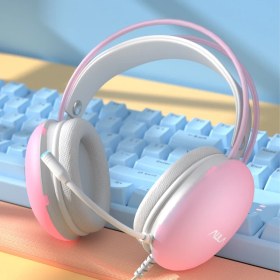 Resim Jingyi Aula S505 Kablolu Müzik Oyun Kulaklığı Rgb Kafa Bandı Şeffaf Kulaklık 360 Stereo Gürültü Önleyici Kulaklıklar Pc Dizüstü Bilgisayarlar Için (Yurt Dışından) 