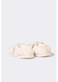 Resim Defacto Kız Çocuk Ayıcık Tebalı Pelüş Düz Taban Panduf D3442a824wnbg123 Bej 