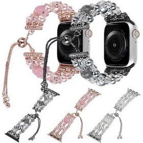 Resim Wondernest Zincirli Saat Kordonu Oniks İphone Uyumlu Geri Çekmeli Boncuklu 38mm 