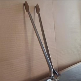 Resim Klasik Metal Mangal Maşası 32 Cm-27 cm Uzun-Kısa Boy Çelik Yemek Barbekü Izgara Kömür Köz (32 cm - 1 Adet) 