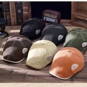 Resim 2D Düz, 1 Adet Vintage Esintili Düz Kenarlı Newsboy Şapka - 6 Renk Seçeneği, Cinsiyet Nötr Elastik Uyum, Ev Gelişi, Tatiller ve Günlük Kıyafetler için Nefes Alabilir Tasarım, Şık Çıtçıt Kapama, Elastik Başlık 