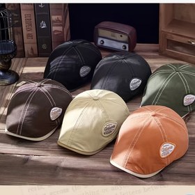 Resim 2D Düz, 1 Adet Vintage Esintili Düz Kenarlı Newsboy Şapka - 6 Renk Seçeneği, Cinsiyet Nötr Elastik Uyum, Ev Gelişi, Tatiller ve Günlük Kıyafetler için Nefes Alabilir Tasarım, Şık Çıtçıt Kapama, Elastik Başlık 