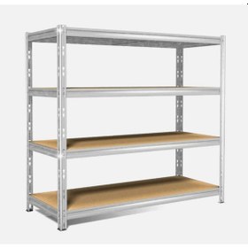 Resim Metal Ahşap Raf Seti Galvaniz 210X70X180H Cm 