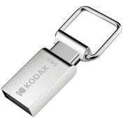 Resim Kodak 64gb Usb 2.0 Bellek, Metal Kasa, Su Geçirmez, Araç Uyumlu, Hızlı Veri Transferi, K112 Serisi, Gümüş Renk 