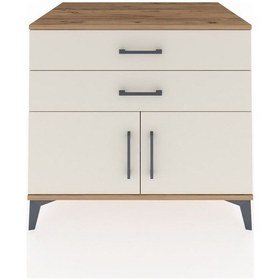 Resim Kronos Şifonyer Tek Raflı 2 Çekmeceli 2 Kapaklı 88x59x80 Çam-aytaşı Atlas Çam 