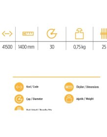 Resim Yks 41500 Tırmık Sapı 140 cm 