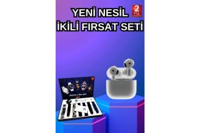 Resim Marsilyan 3.nesil Tws Bluetooth Kulaklık Bluetooth Bağlantılı Akıllı Saat Amoled Ekran Plastik Hasır Kordon 