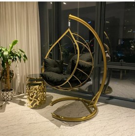 Resim Damla Salıncak - Armut Salıncak Siyah Minder 