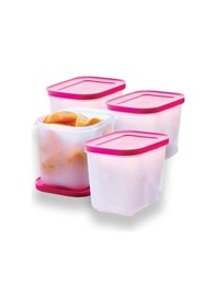 Resim Alaska Buzdolabı Saklama Kabı Dik 4 X 1.1 Lt Pembe 