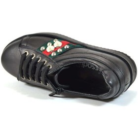 Resim Minno 102-1 Hakiki Deri Siyah Ortopedik Kız Çocuk Okul Ayakkabı Siyah 