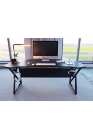 Resim Michael Brean Özel Tasarım 140 cm Oyuncu Masası Bardaklı ve Kulaklık Tutucu Hediye 