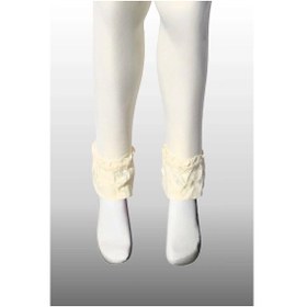 Resim Kız Çocuk Bileği Dantelli Mevsimlik Ekru Renkli Tayt Ekru 