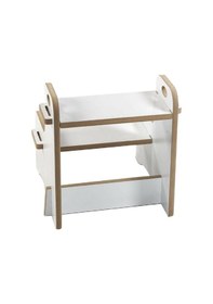 Resim Woodylife Montessori Ahşap Basamak Çocuk Bebek Banyo Taburesi Beyaz 